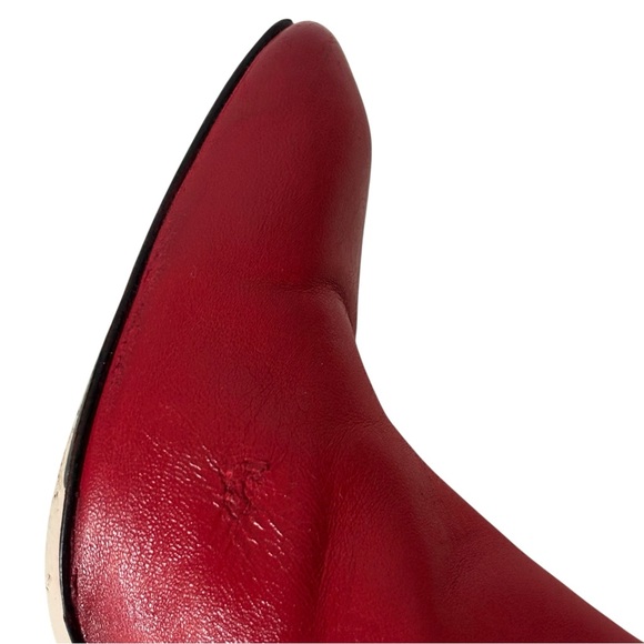 Rag & Bome Ellis Red Booties Italian Lamb Leather womens size US 5.5 EU35 - Picture 7 of 9